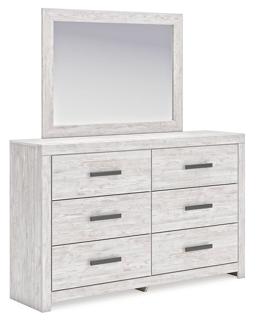 Cayboni - Whitewash - Dresser And Mirror - Hornell Furniture Outlet