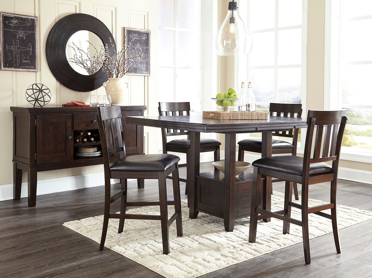 Haddigan - Dining Table With Bar Stools - Hornell Furniture Outlet