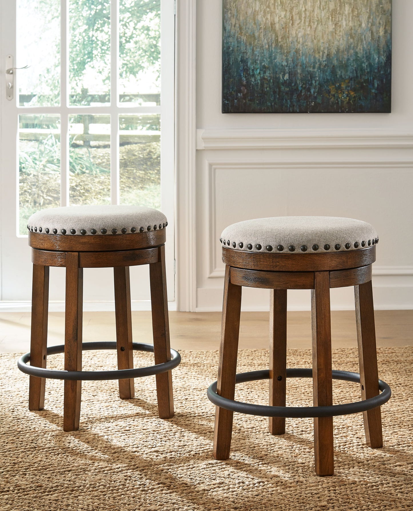 Valebeck - Upholstered Swivel Stool - Hornell Furniture Outlet