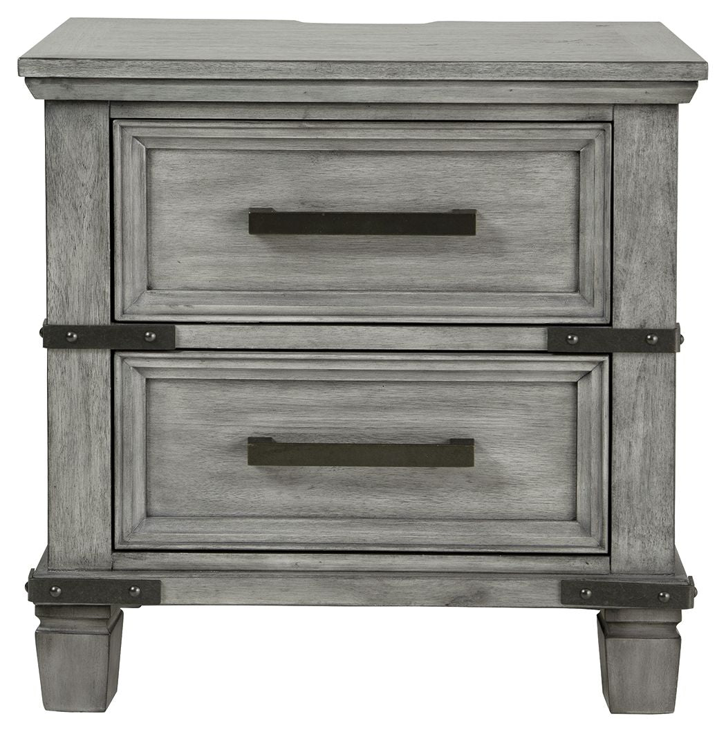 Russelyn - Gray - Two Drawer Night Stand - Hornell Furniture Outlet