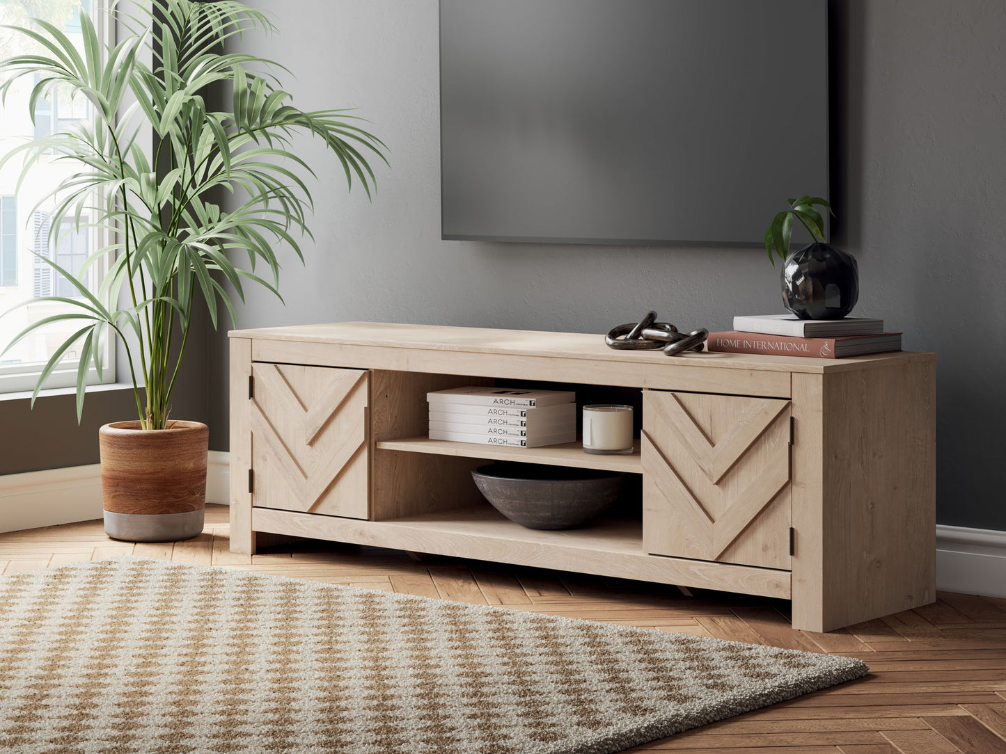Cayboni - LG TV Stand With Fireplace Option - Hornell Furniture Outlet