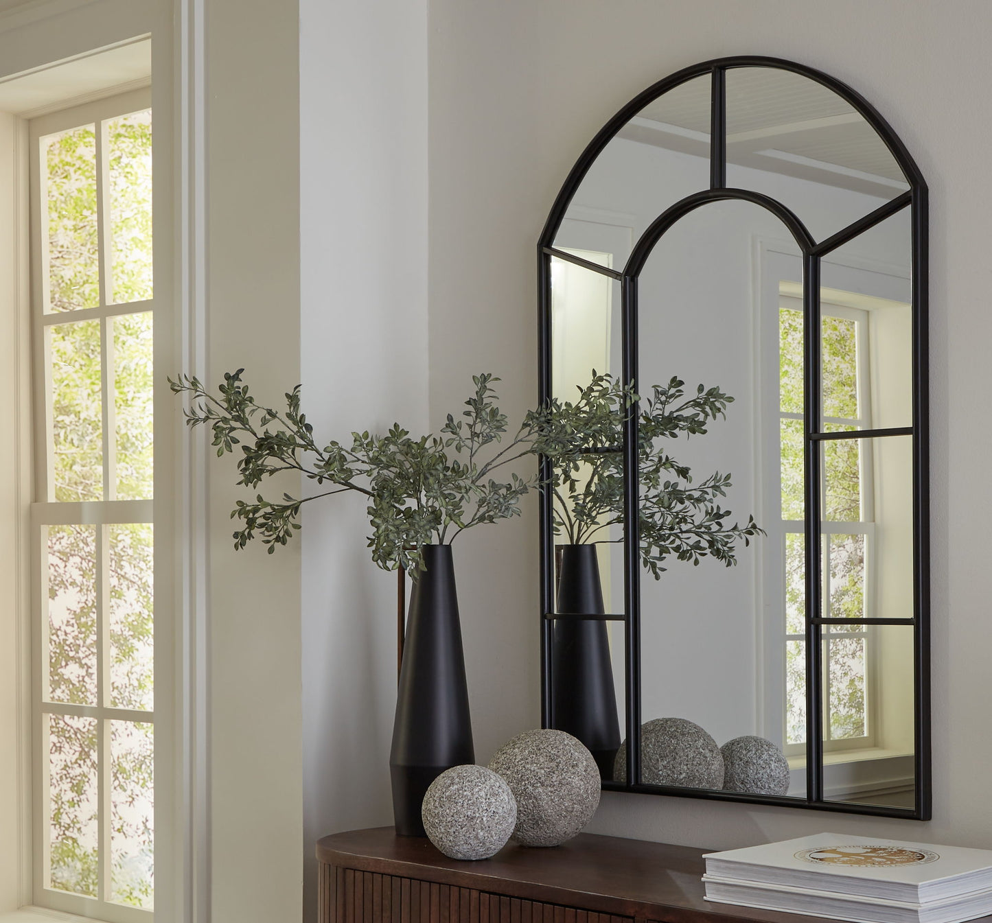 Evengton - Black - Accent Mirror - Hornell Furniture Outlet