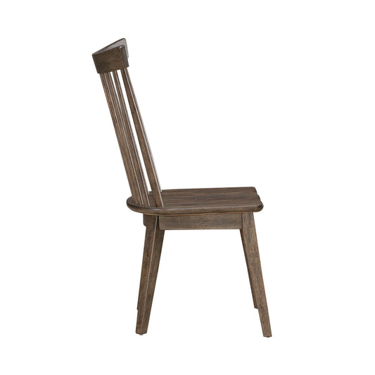 Midland Falls - Spindle Back Side Chair (RTA) - Dark Brown - Hornell Furniture Outlet