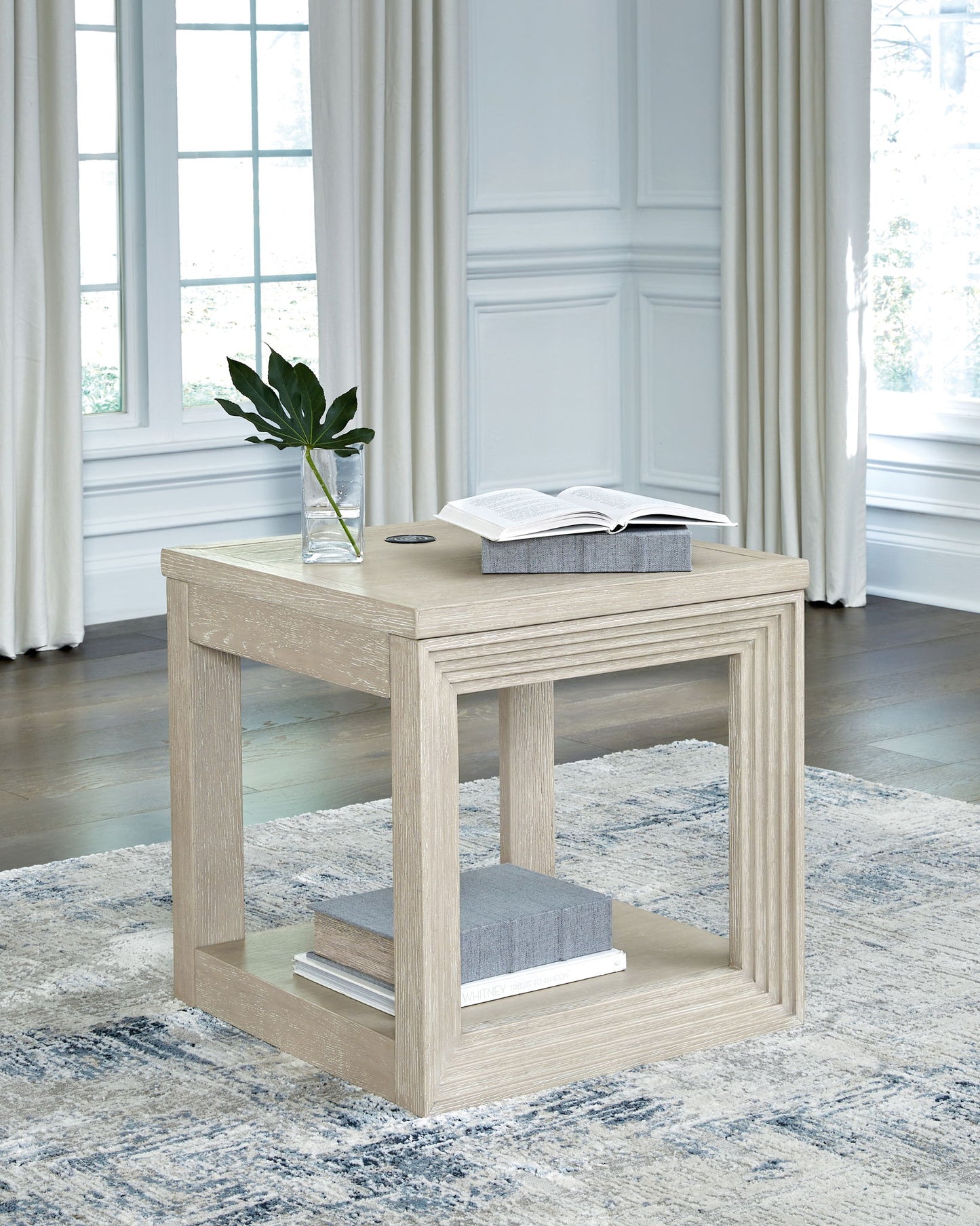 Marxhart - Bisque - Square End Table - Hornell Furniture Outlet