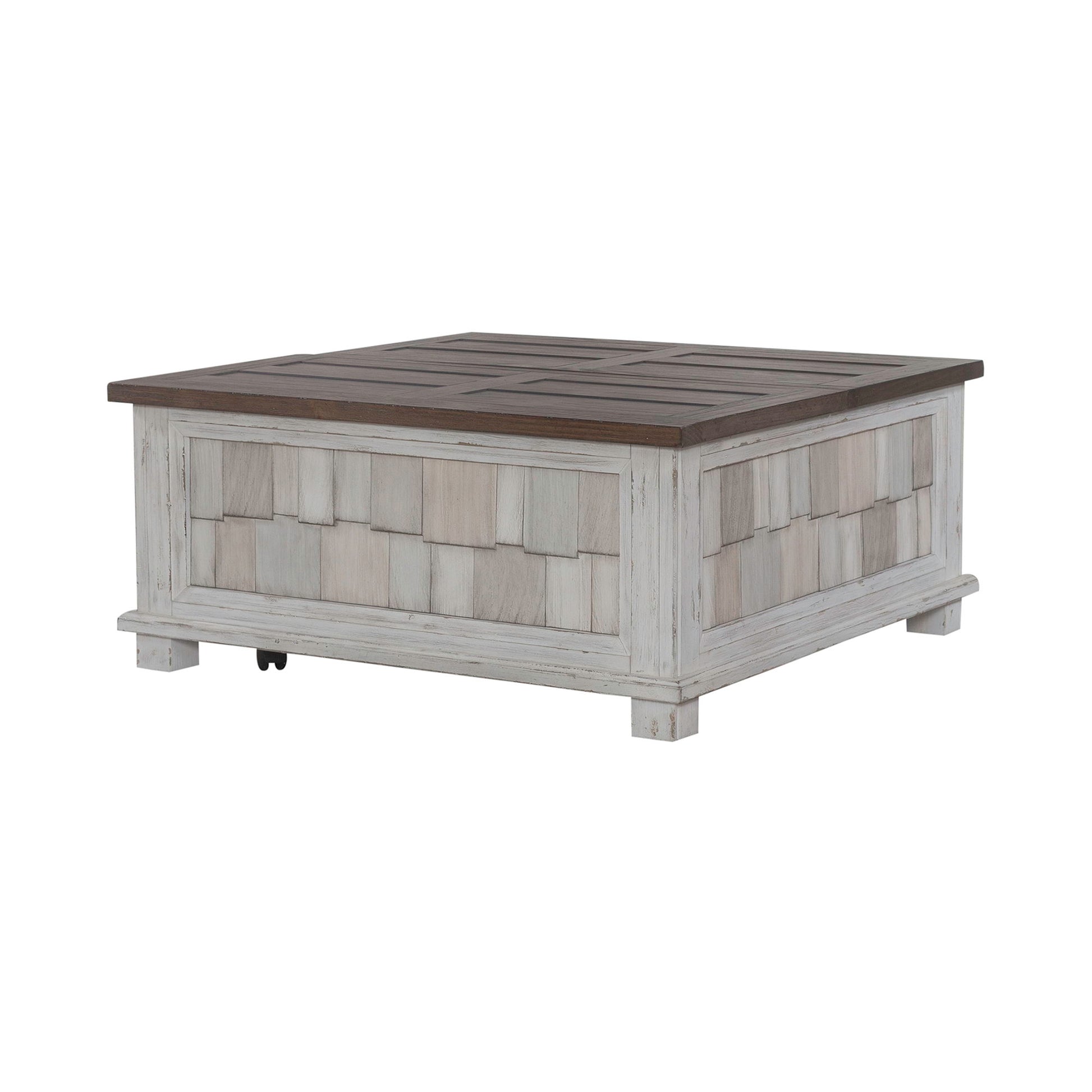 River Place - Lift Top Storage Cocktail Table - White - Hornell Furniture Outlet
