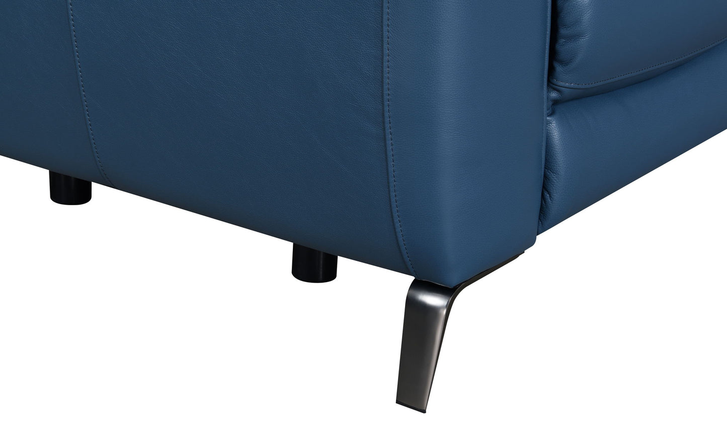 Sansa - Dual Power Reclining Loveseat With Console - Blue - Hornell Furniture Outlet
