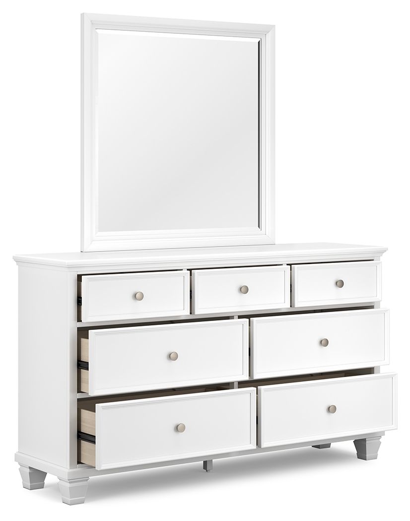 Fortman - White - Dresser And Mirror - Hornell Furniture Outlet