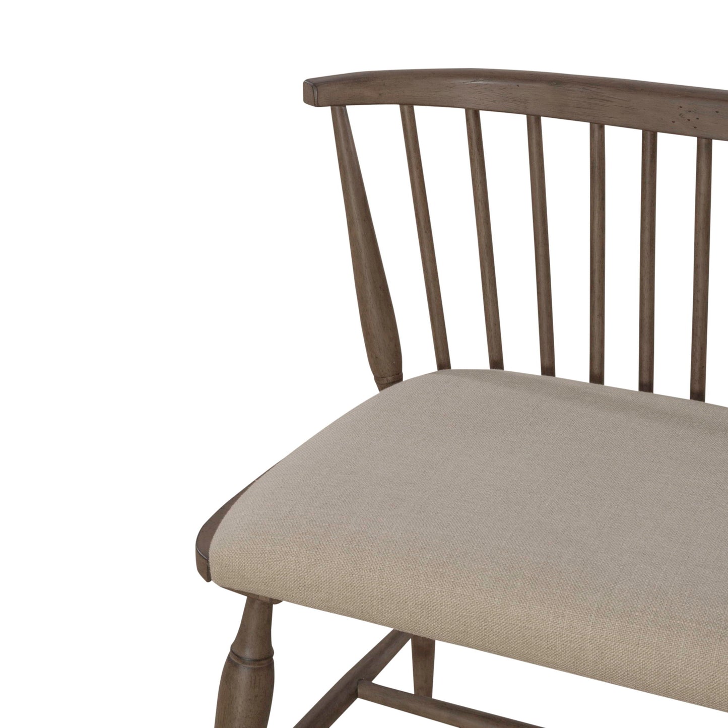 Americana Farmhouse - Upholstered Seat Windsor Bench (RTA) - Light Brown - Hornell Furniture Outlet