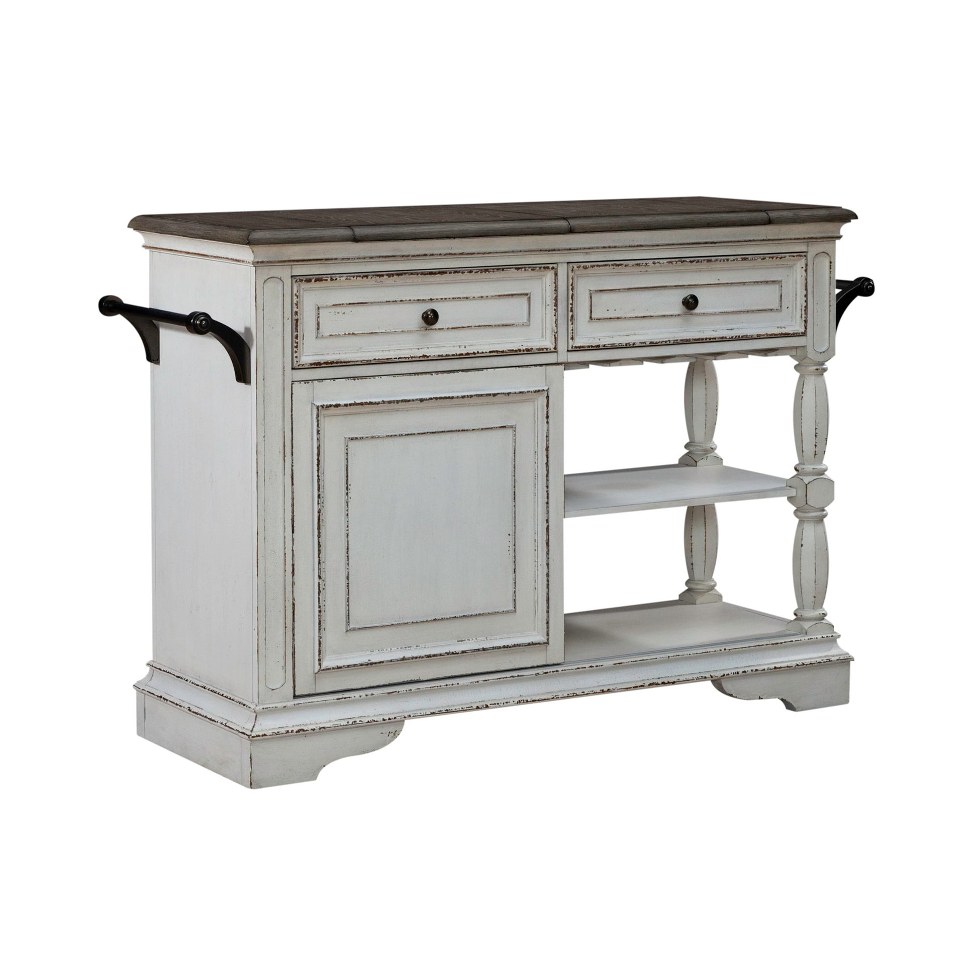 Magnolia Manor - Bar Cart - White - Hornell Furniture Outlet