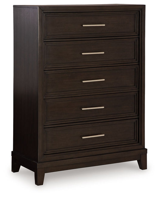 Neymorton - Dark Grayish Brown - Five Drawer Chest - Hornell Furniture Outlet