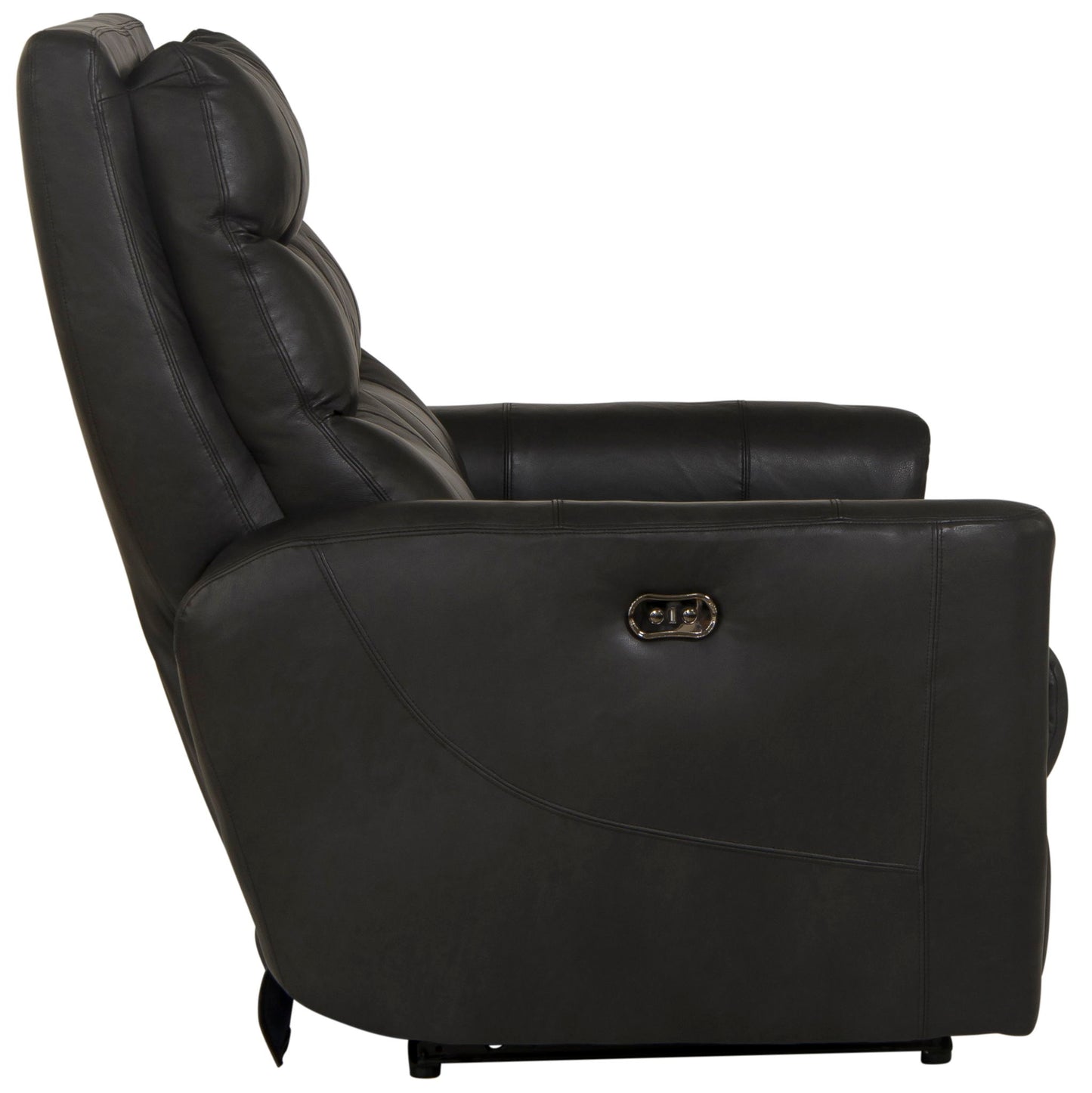 Bosa - Leather Power Reclining Loveseat - Charcoal - Hornell Furniture Outlet