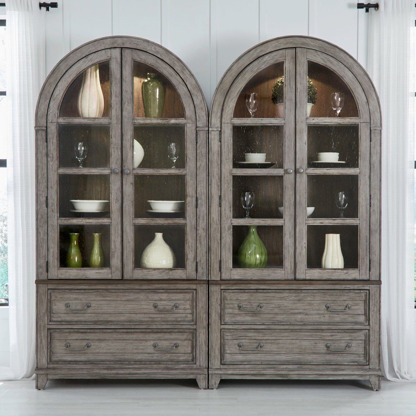 River Place - Bunching Curio (Set of 2) - Gray - Hornell Furniture Outlet