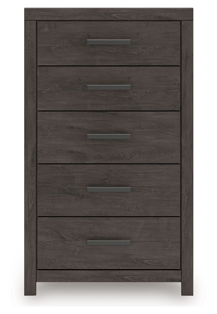 Prendonea - Charcoal - Five Drawer Chest - Hornell Furniture Outlet