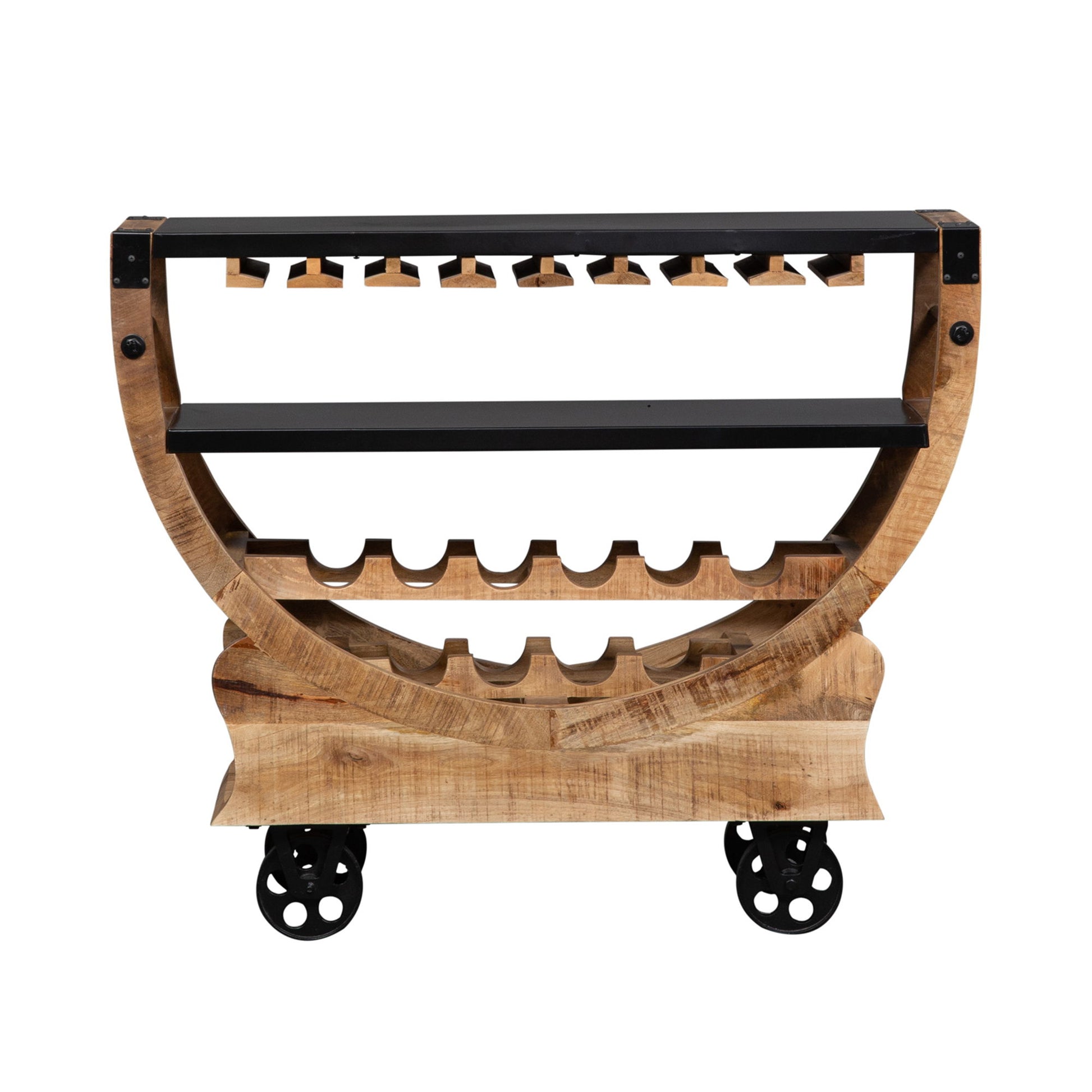 Danley - Accent Bar Trolley - Light Brown - Hornell Furniture Outlet