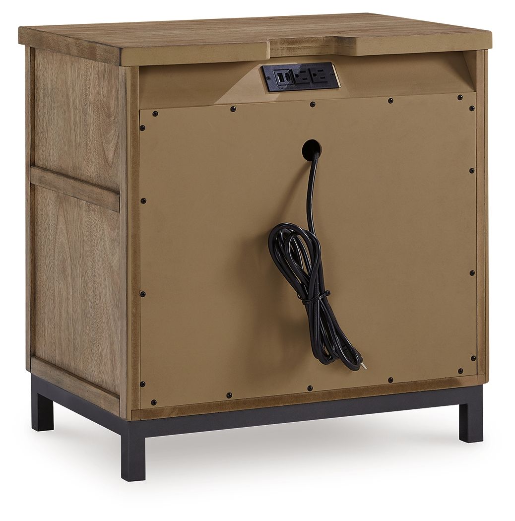 Tomtyn - Light Brown - Two Drawer Night Stand - Hornell Furniture Outlet