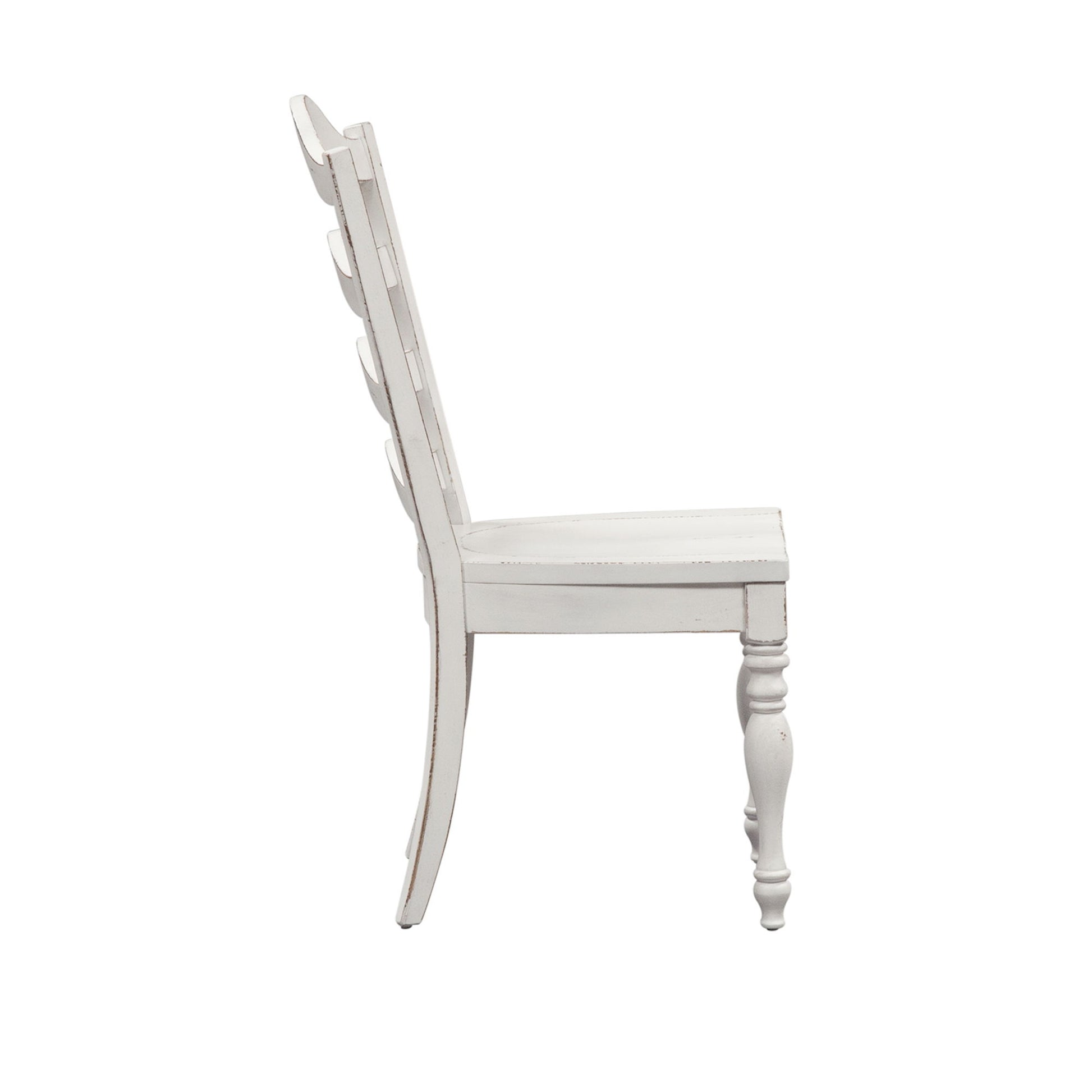Magnolia Manor - Ladder Back Side Chair - White - Hornell Furniture Outlet
