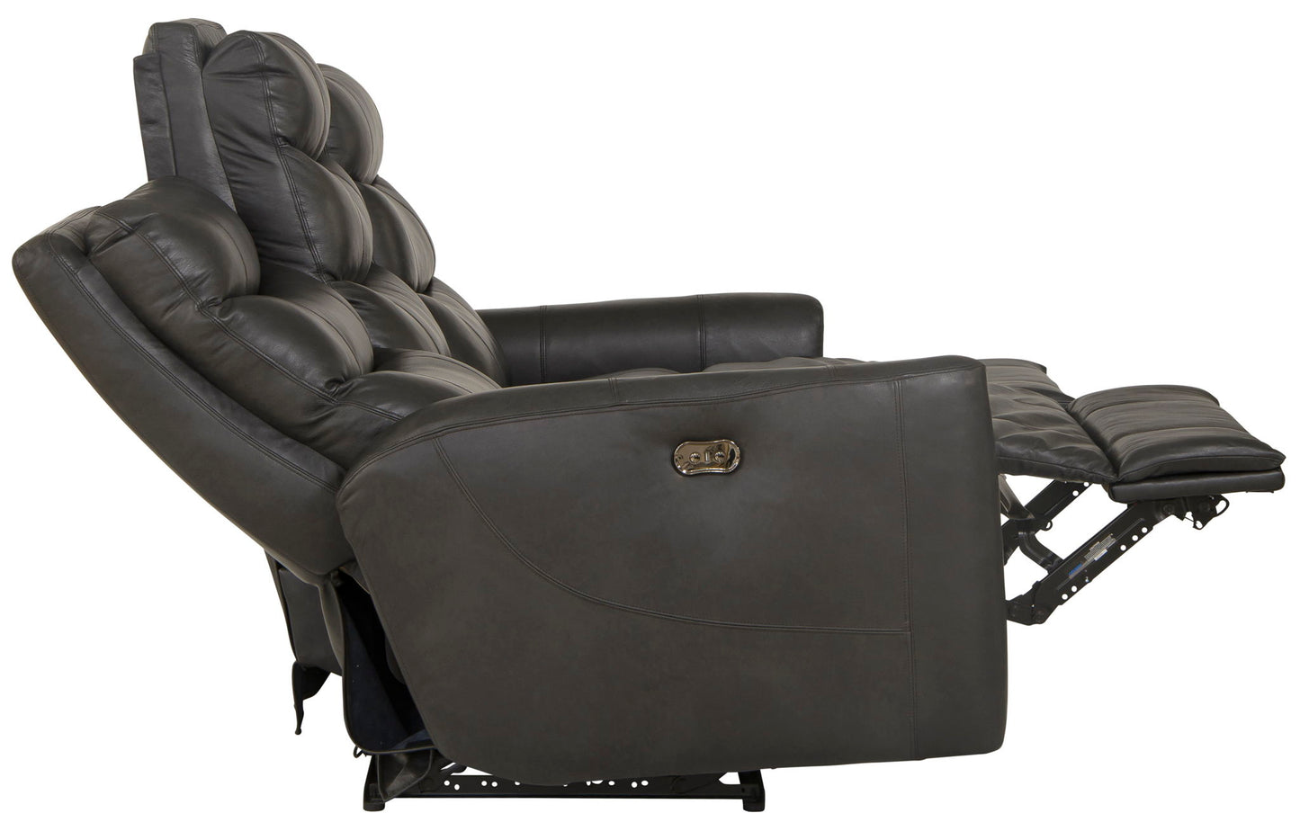 Bosa - Leather Power Reclining Sofa - Charcoal - Hornell Furniture Outlet