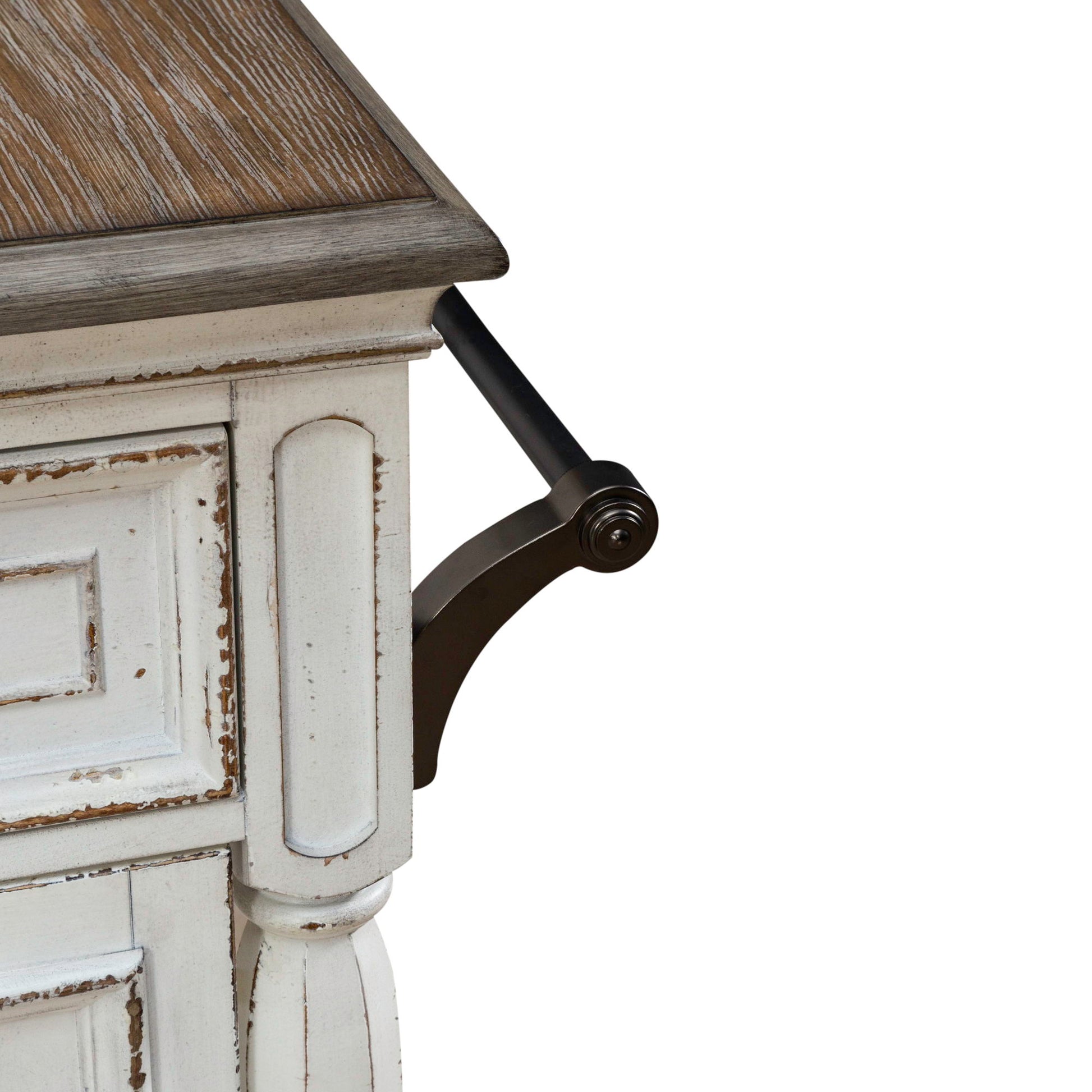 Magnolia Manor - Bar Cart - White - Hornell Furniture Outlet