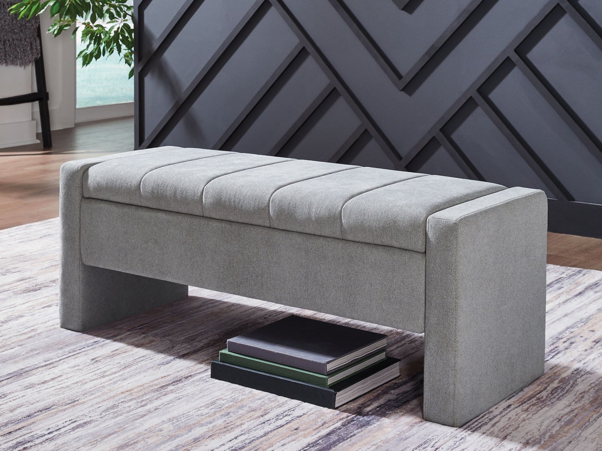 Akselman - Gray - Storage Bench - Hornell Furniture Outlet