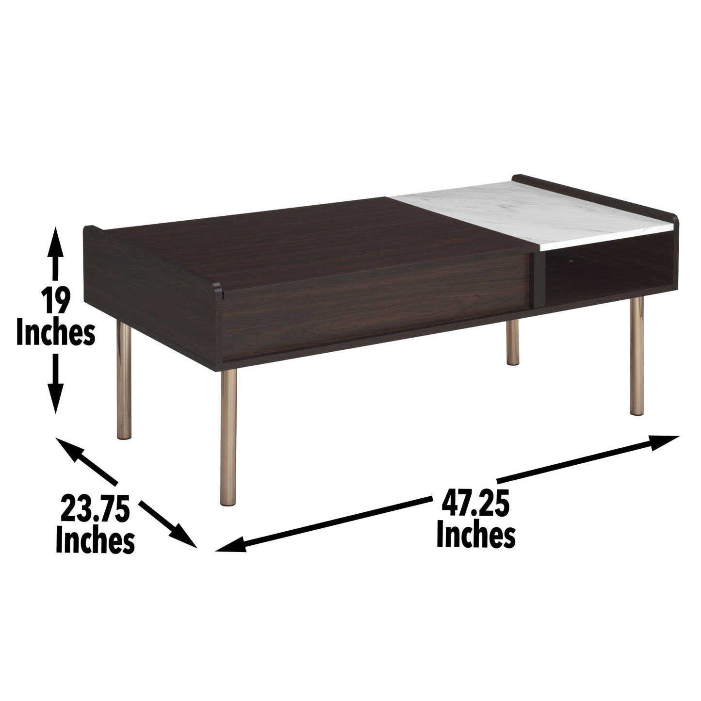 Carrie - Lift - Top Coffee Table - Brown - Hornell Furniture Outlet