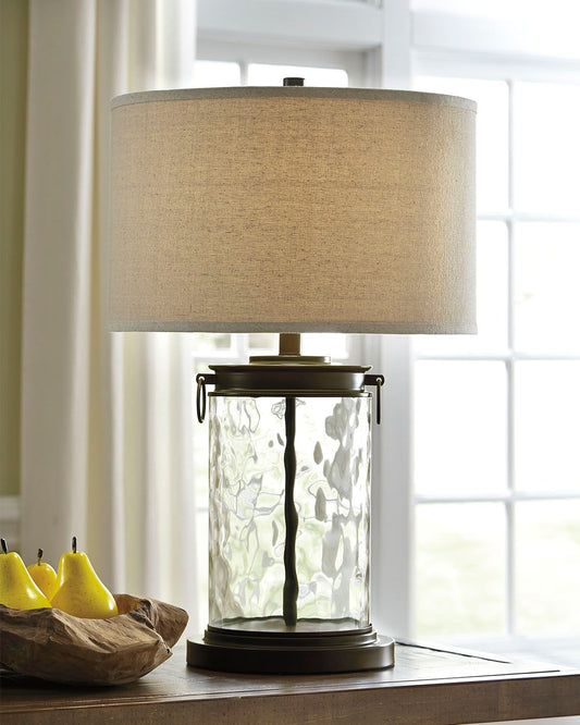 Tailynn - Clear / Bronze Finish - Glass Table Lamp - Hornell Furniture Outlet