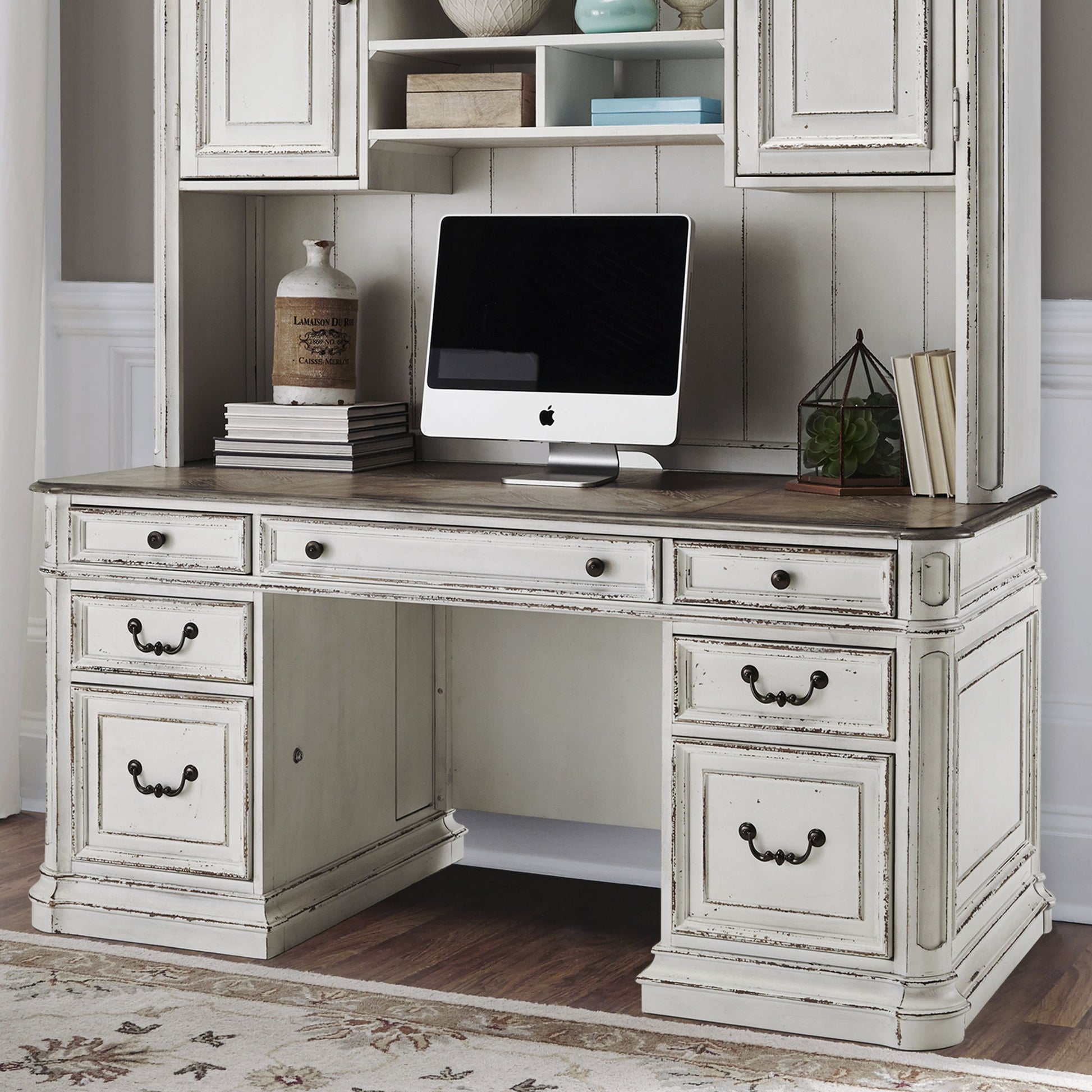 Magnolia Manor - Credenza - White - Hornell Furniture Outlet