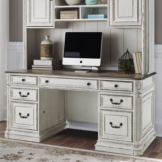 Magnolia Manor - Credenza - White - Hornell Furniture Outlet