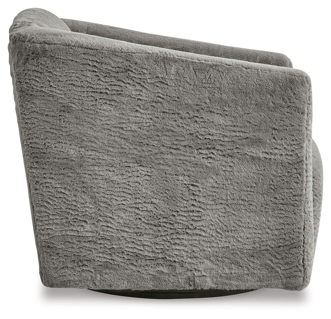 Bramner - Charcoal - Swivel Accent Chair - Hornell Furniture Outlet
