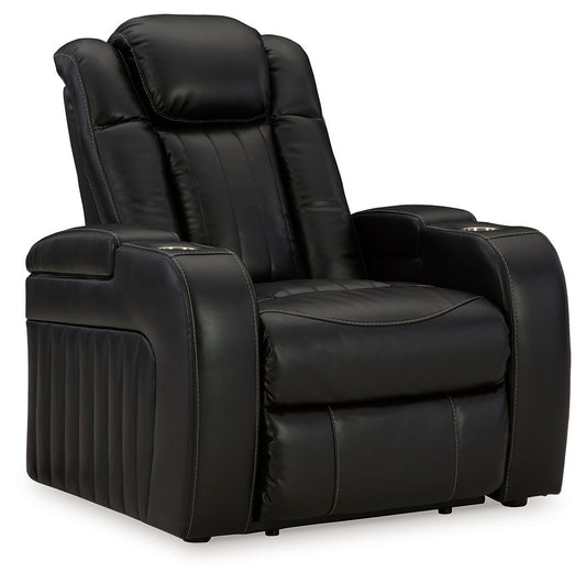 Caveman Den - Midnight - Power Recliner/ Adj Headrest - Hornell Furniture Outlet