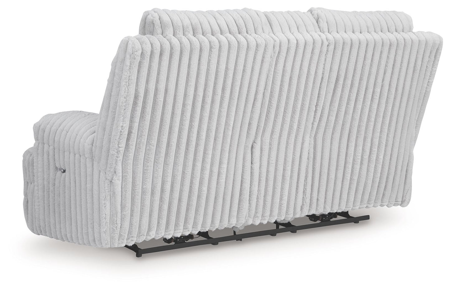 Rhines Falls - Alloy - Double Reclining Power Loveseat With Console - Hornell Furniture Outlet