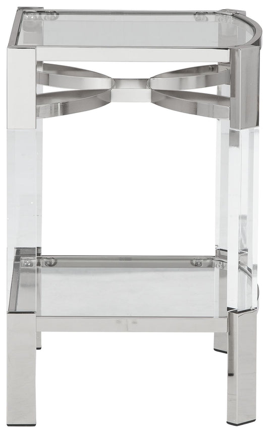 Chaseton - Clear / Silver Finish - Accent Table - Hornell Furniture Outlet