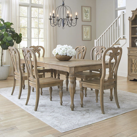 Magnolia Manor - Pedestal Table Set With Upholstered Chairs - Hornell Furniture Outlet