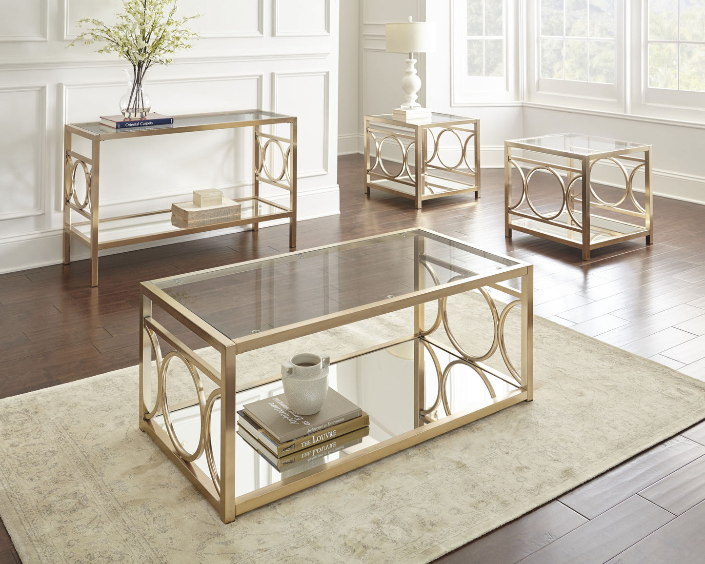Olympia - Sofa Table - Gold - Hornell Furniture Outlet