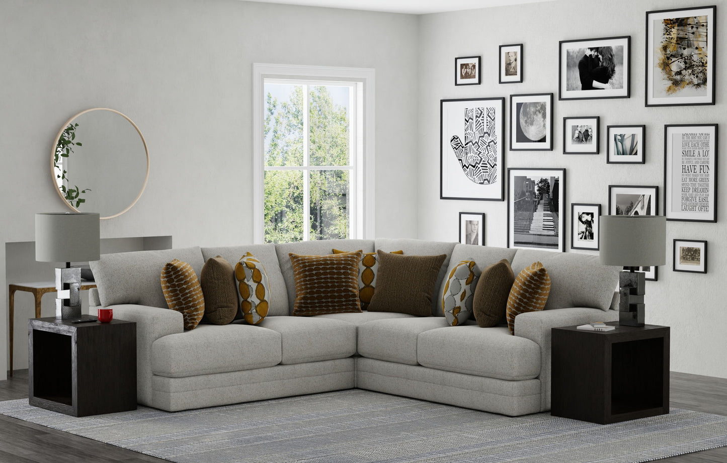 Tori - Sectional With Comfort Coil Seating And Accent Pillows Included - Hornell Furniture Outlet