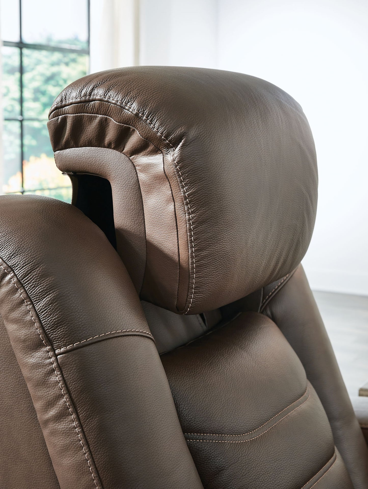 High Impact - Tobacco - Power Recliner / Adj Headrest - Hornell Furniture Outlet