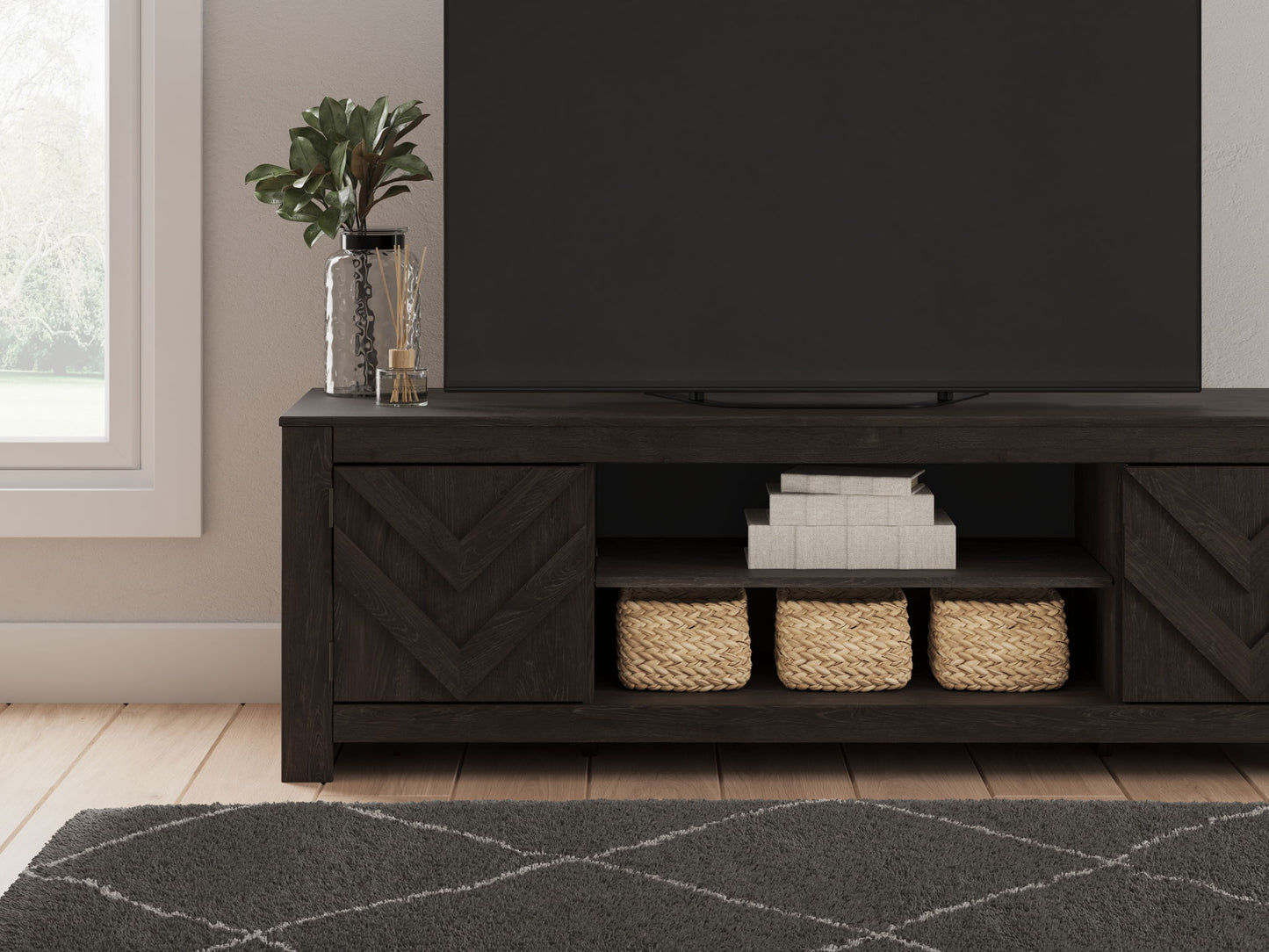 Cayboni - LG TV Stand With Fireplace Option - Hornell Furniture Outlet
