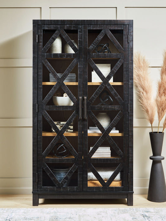 Christop - Accent Cabinet - Black / Brown - Hornell Furniture Outlet