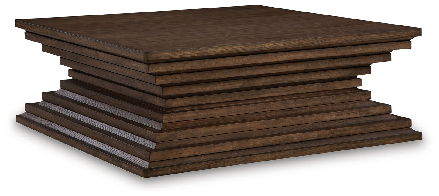 Hannodream - Warm Brown - Square Cocktail Table - Hornell Furniture Outlet