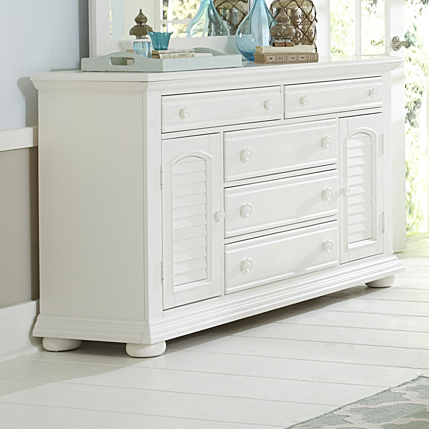 Summer House - 2 Door 5 Drawer Dresser - White - Hornell Furniture Outlet