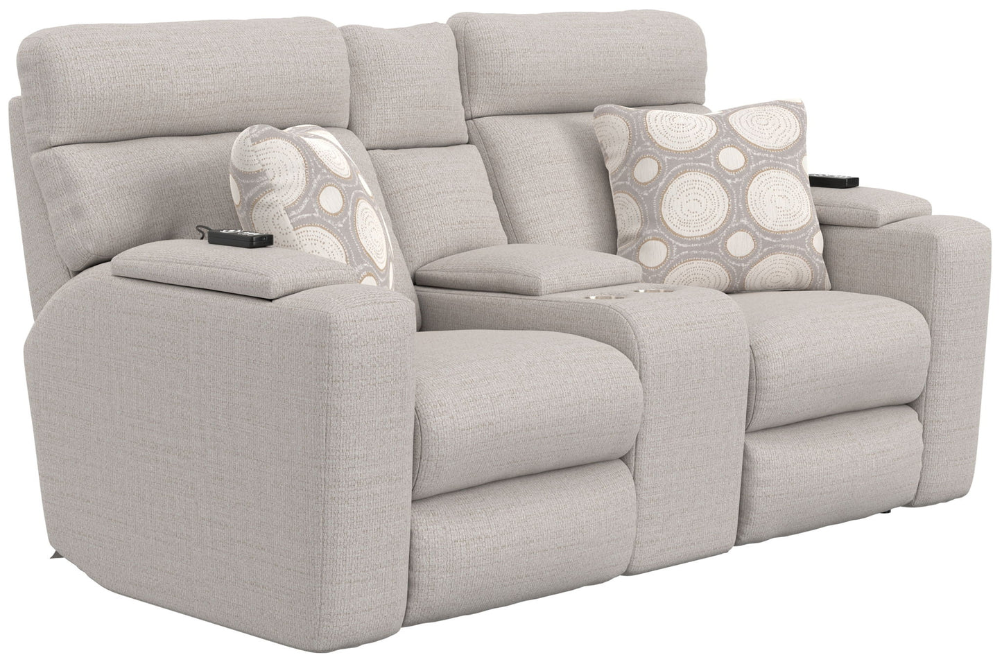 Sanctuary - Health & Wellness Power Reclining Console Loveseat With Power Adjustable Headrest And Lumbar / Therapeutic Heat & Massage - Winter - Hornell Furniture Outlet