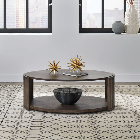 City View - Oval Cocktail Table - Coffee Bean - Hornell Furniture Outlet
