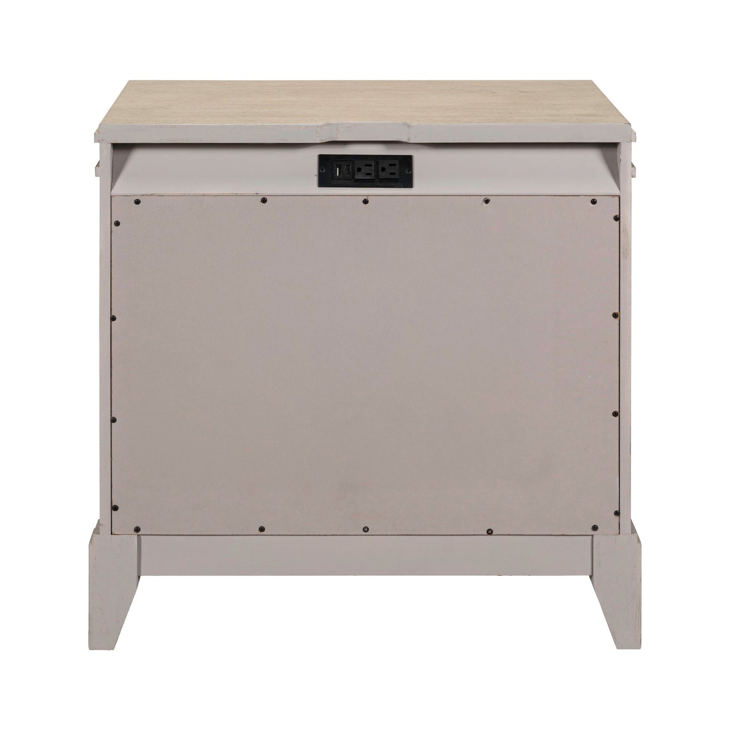 New Haven - Nightstand With Charging Station - White - Hornell Furniture Outlet
