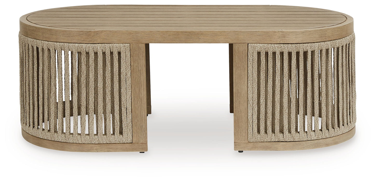 Serena Shores - Beige - Rectangular Cocktail Table - Hornell Furniture Outlet