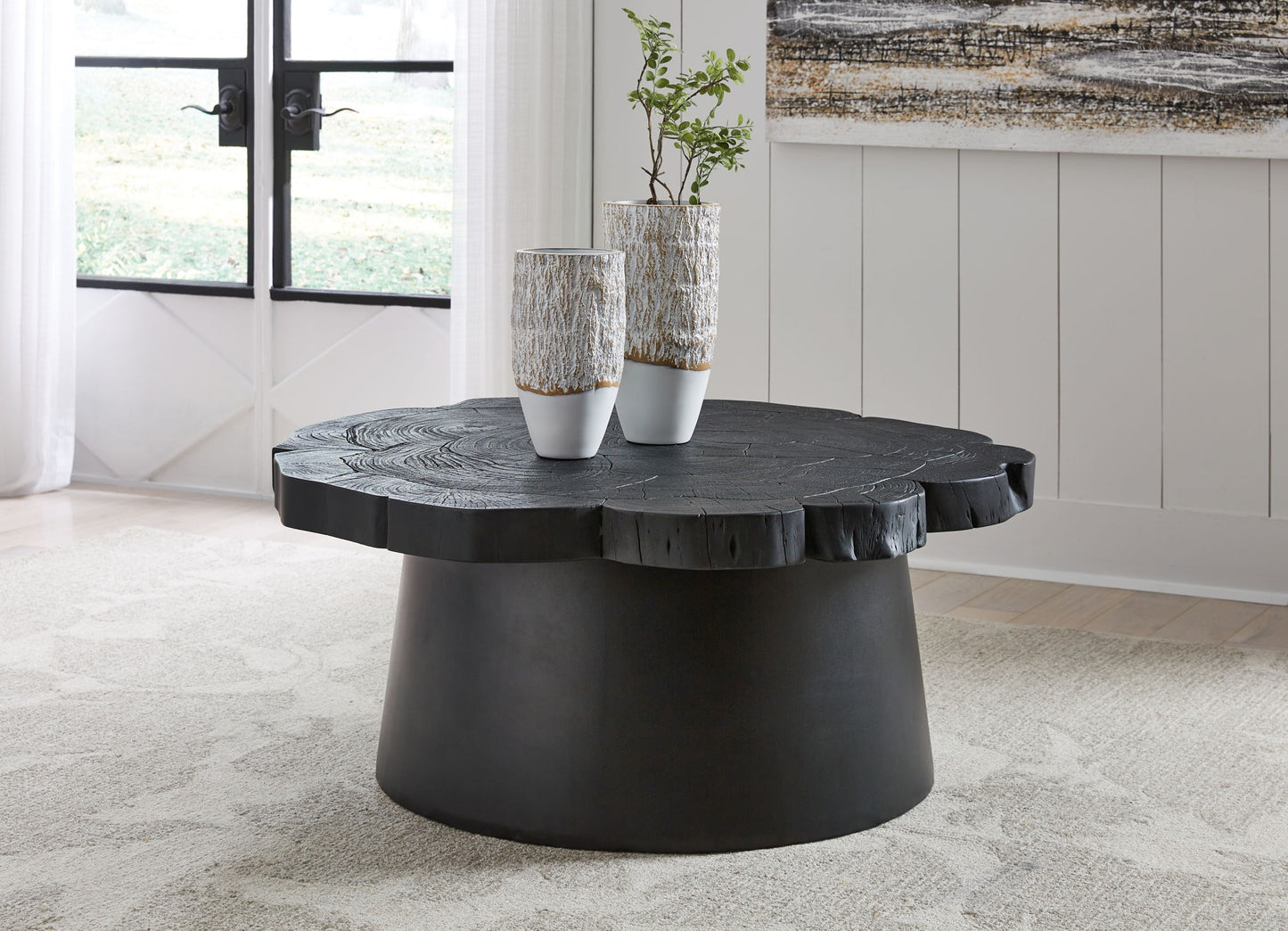 Wimbell - Black - Round Cocktail Table - Hornell Furniture Outlet