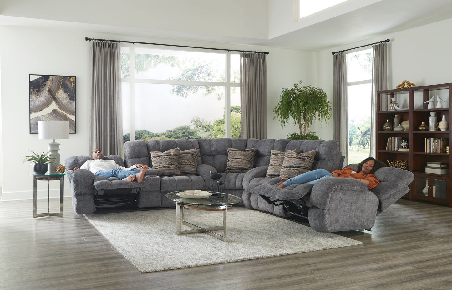 Ashland - Reclining Sectional With 4 Lay Flat Reclining Seats - Hornell Furniture Outlet