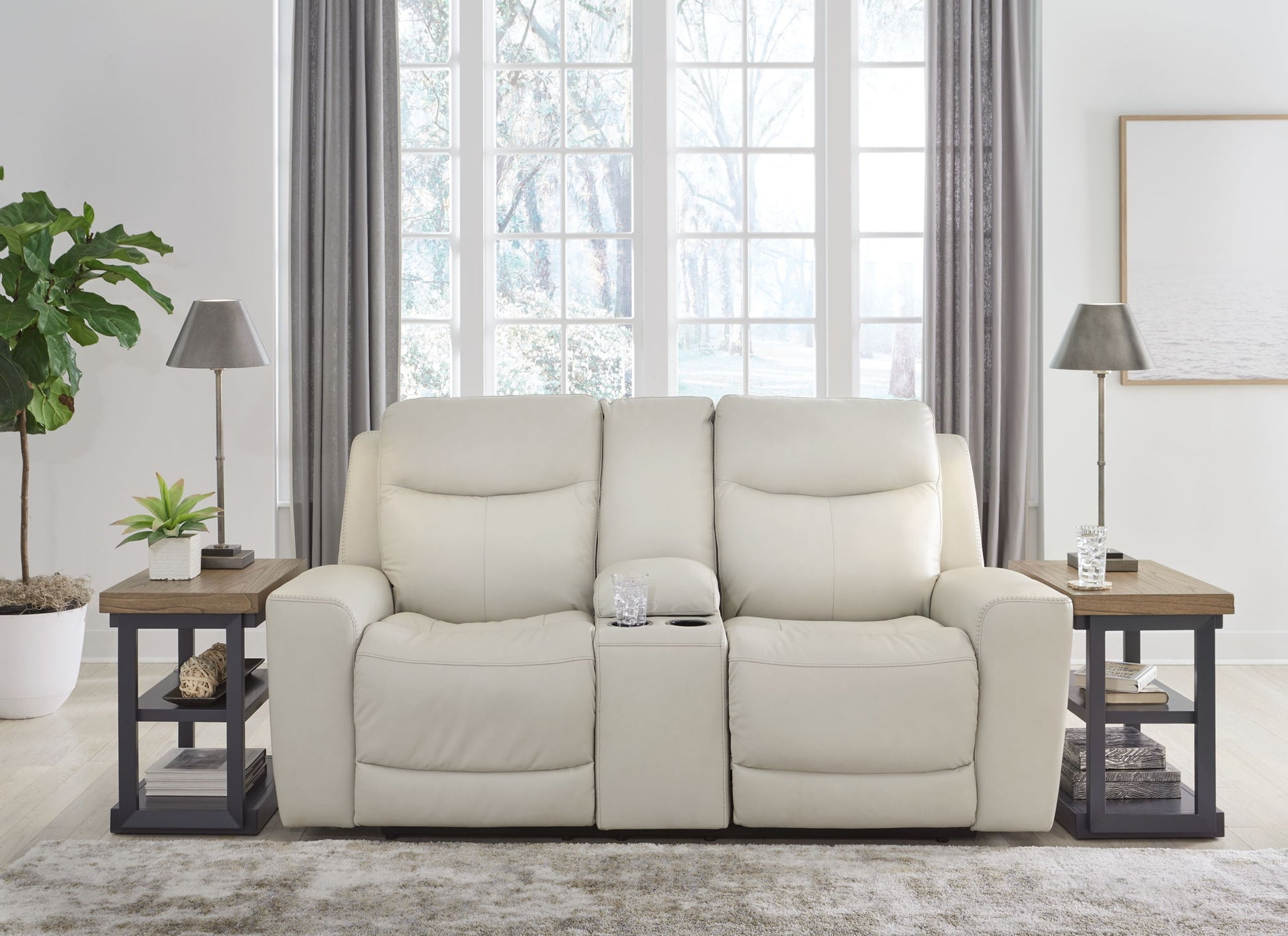 Mindanao - Coconut - 3 Pc. - Power Reclining Sofa, Power Reclining Loveseat With Console, Power Recliner - Hornell Furniture Outlet