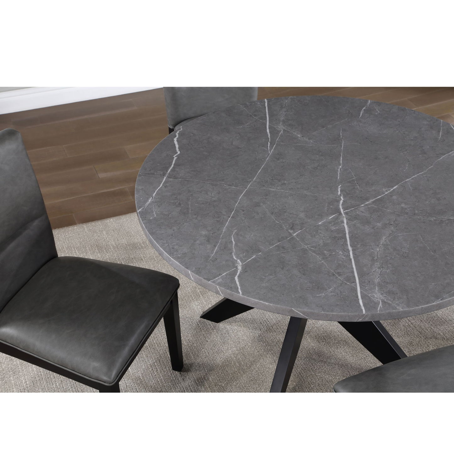 Amy - Faux Leather Side Chair (Set of 2) - Gray - Hornell Furniture Outlet
