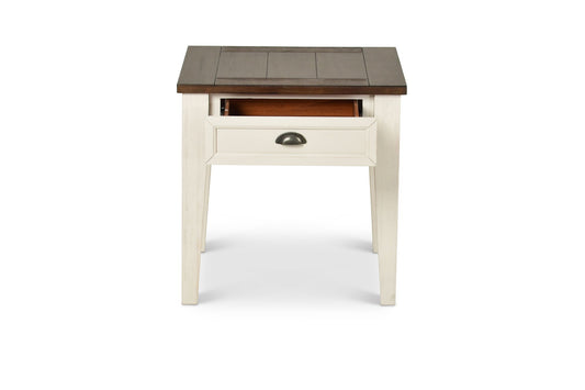 Cayla - End Table - Dark Oak / White - Hornell Furniture Outlet