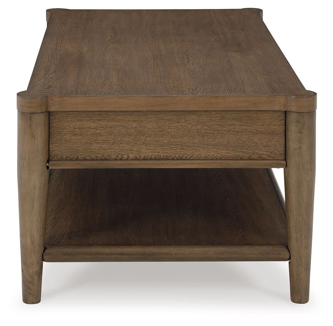 Roanhowe - Brown - Rectangular Cocktail Table - Hornell Furniture Outlet