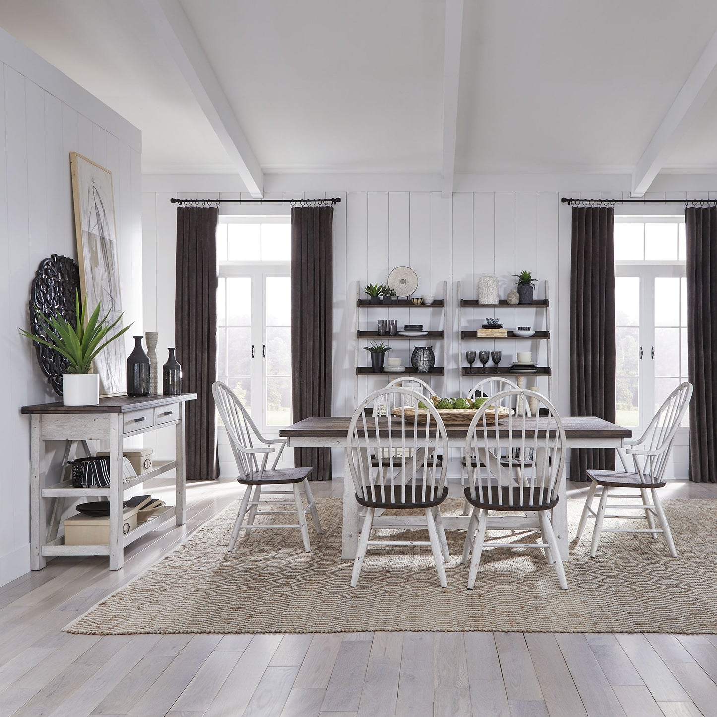 Farmhouse - Trestle Table Set - Hornell Furniture Outlet